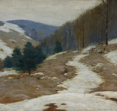 Lingering Winter by Bruce Crane, c. 1919 — digital art print download