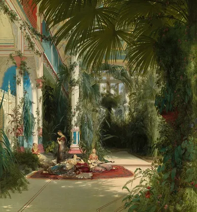 The Interior of the Palm House on the Pfaueninsel Near Potsdam by Carl Blechen, 1834 — digital art print download