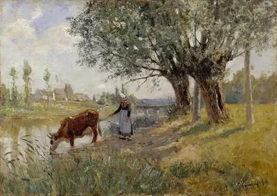 Countryside near Grez-sur-Loing by Carl Trägårdh, 1889 — digital art print download