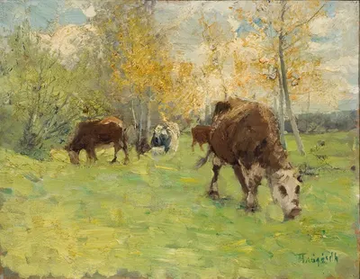 Landskap med kor by Carl Trägårdh — digital art print download