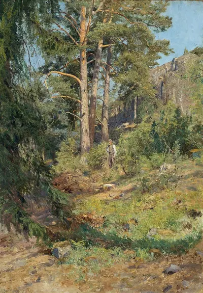 Pine Forest Skutudden by Carl Trägårdh, 1887 — digital art print download