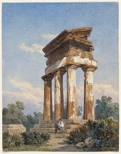 Руины храма в Агридженто by Карл Вильгельм Гётцлофф, c. 1825 — digital art print download