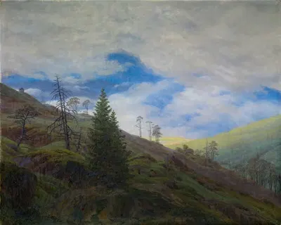 Солнечный свет в Ризенгебирге by Каспар Давид Фридрих, 1835 — digital art print download