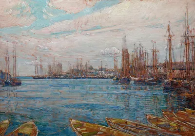 Порт Тысячи Мачт by Чайлд Хассам, 1919 — digital art print download
