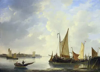 View of Dordrecht seen from Papendrecht by Christiaan Lodewijk Willem Dreibholtz, 1830 - 1837 — digital art print download