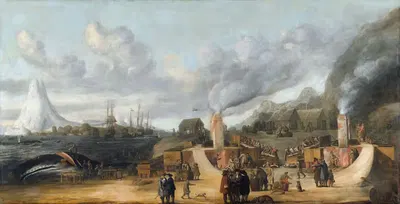 Нефтяной завод у деревни Смеренбург by Корнелис де Ман, 1639 — digital art print download