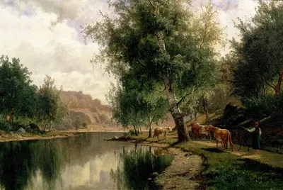Summer Landscape by Edvard Bergh, 1873 — digital art print download