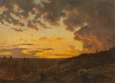 Закат. Эскиз by Эдвард Берг, 1858 — digital art print download