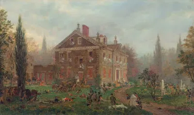Атака на дом Чью во время битвы при Германтауне, 1777 by Эдвард Ламсон Генри, 1878 — digital art print download