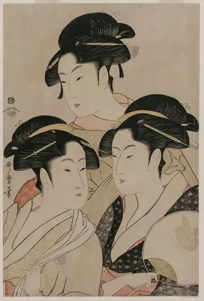 Томимото Тойохина, Такасимая Охиса и Нанивая Окита by Китагава Утамаро, c. 1794 — digital art print download