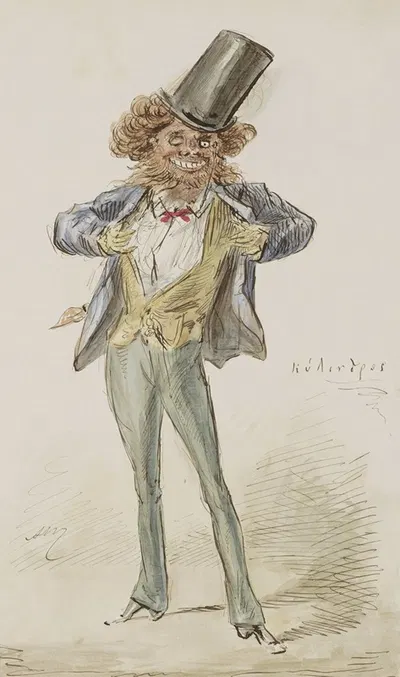 Karikaturale figuur met een bolhoed by Александр Вер Хуэл — digital art print download
