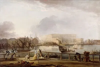 Вид на Стокгольмский дворец с моста Скеппсхольм by Элиас Мартин — digital art print download