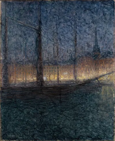 Evening in Kornhamnstorg, Stockholm by Eugène Jansson, 1897 — digital art print download