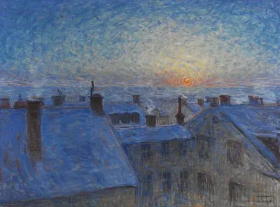 Sunrise over the Rooftops. Motif from Stockholm by Eugène Jansson, 1903 — digital art print download