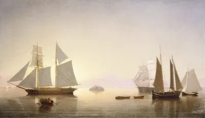 Находясь в спокойствии у Халфуэй Рок by Фиц Генри Лейн, 1860 — digital art print download