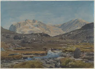 Горно-лесной пейзаж by Франсуа-Луи Франсэ, c. 1865 — digital art print download