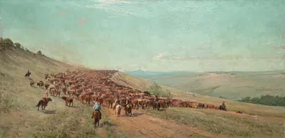 Driving the Herd by Frank Reaugh, 1904 — digital art print download