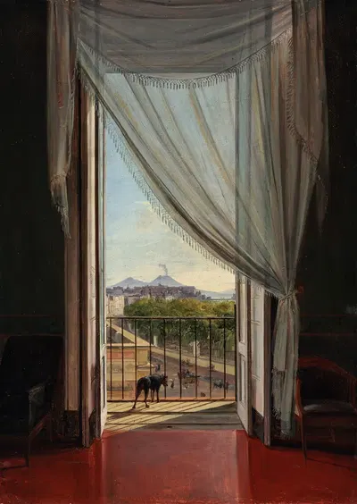 Вид на Неаполь через окно by Франц Людвиг Каттель, 1824 — digital art print download