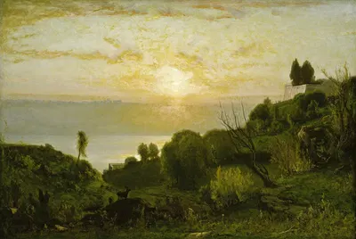 Lake Albano, Sunset by George Inness, c. 1874 — digital art print download