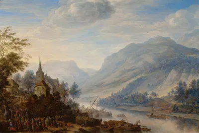 Вид на Рейн в Рейнеке by Херман Сафлевен, 1654 — digital art print download