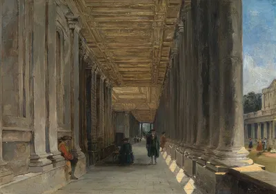 The Colonnade of Queen Mary's House, Greenwich by James Holland, 1833 — digital art print download