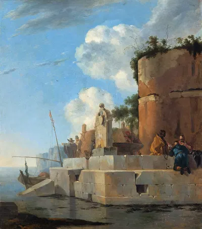 A Coastal Ruin in Italy by Jan Asselijn, 1640 - 1652 — digital art print download
