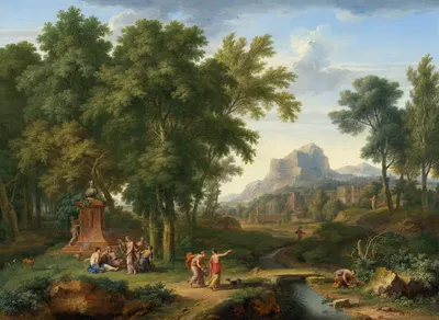 Аркадный пейзаж с бюстом Флоры by Ян ван Хёйсум, 1724 - 1725 — digital art print download