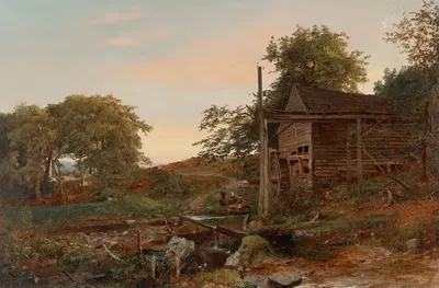 Водяная мельница by Джаспер Фрэнсис Кропси, 1849 — digital art print download