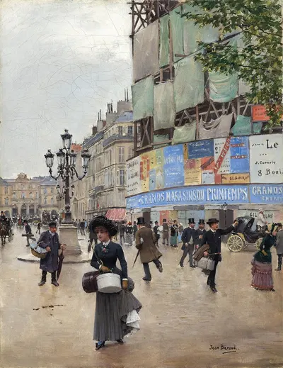 Париж, улица дю Авр by Жан Бера, c. 1882 — digital art print download