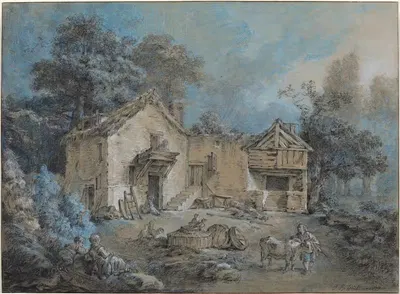 Сельская сцена by Жан-Батист Уэ, 1779 — digital art print download
