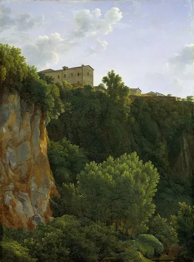 Ущелье в Чивита-Кастеллана by Жан-Жозеф-Завьер Бидаuld, 1787 — digital art print download