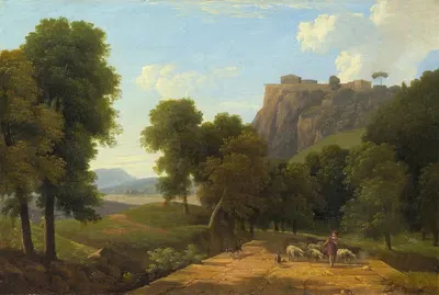 Пастух с его стадом by Жан-Виктор Бертан, c. 1820 — digital art print download