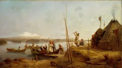 Свадебное возвращение на озеро Хорнаван by Йохан Фредрик Хёкерт — digital art print download