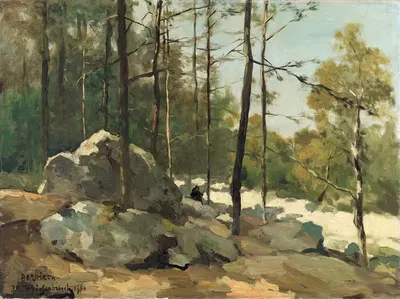 Лесной вид рядом с Барбизоном by Йохан Хендрик Вайсенбрух, 1900 — digital art print download