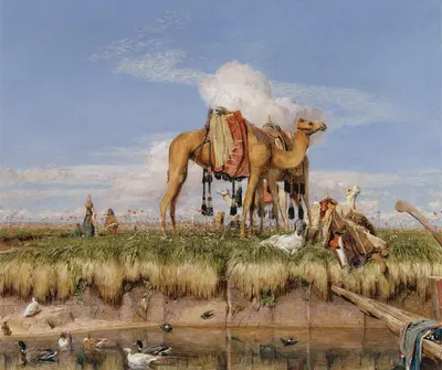 На берегах Нила, Верхний Египет by Джон Фредерик Льюис, 1876 — digital art print download