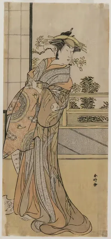 Arashi Murajiro as a Courtesan Holding a Letter by Katsukawa Shunkō — digital art print download