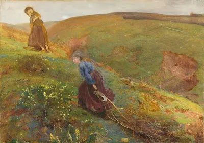 The Wood Gatherers by John William North, 1869 — digital art print download