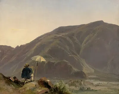 Вид на Больцано с художником by Жюль Коне, 1837 — digital art print download