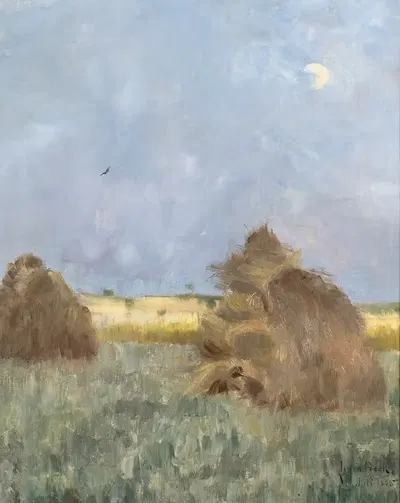 Сено под лунным светом by Юлия Бек, 1885 — digital art print download
