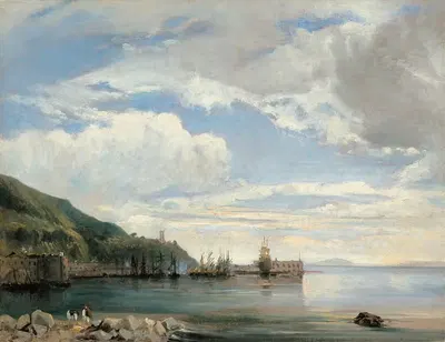 На заливе Неаполя by Франсуа Антуан Леон Флери, c. 1830 — digital art print download
