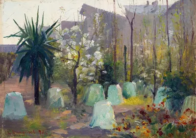 Sydländskt vårlandskap by Lotten Rönquist, 1892 — digital art print download