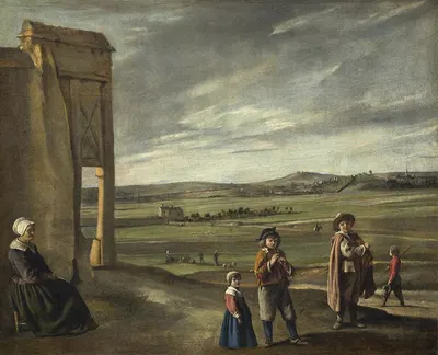 Пейзаж с крестьянами by Луи Ле Нен, c. 1640 — digital art print download