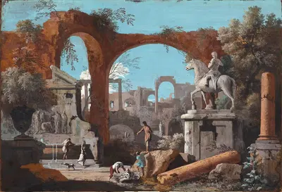 Каприччио римских руин by Марко Риччи, 1727-1729 — digital art print download