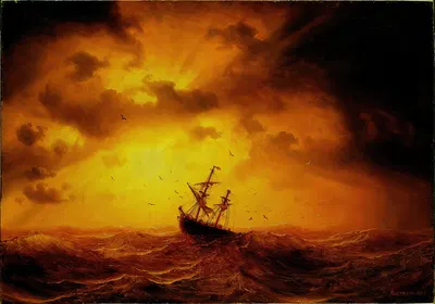 Штормовое море by Маркус Ларсон, 1857 — digital art print download