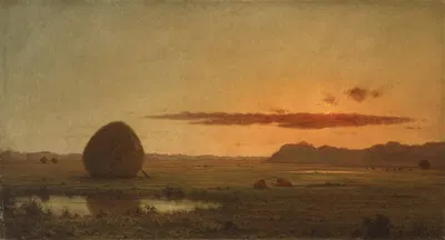 Закат, луга Ньюберипорта by Мартин Джонсон Хид, 1863 — digital art print download
