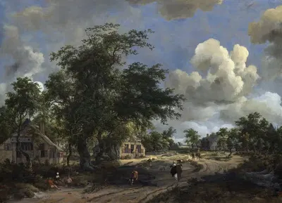 A View on a High Road by Meindert Hobbema, 1665 — digital art print download