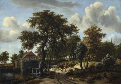 The Travelers by Meindert Hobbema, 1662 — digital art print download