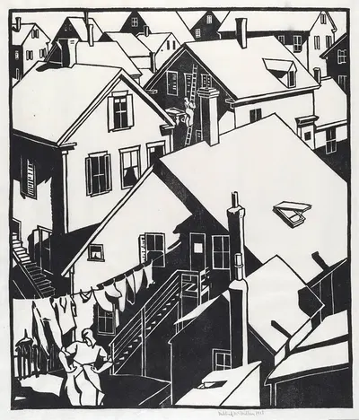 Housetops by Mildred McMillen, 1918 — digital art print download