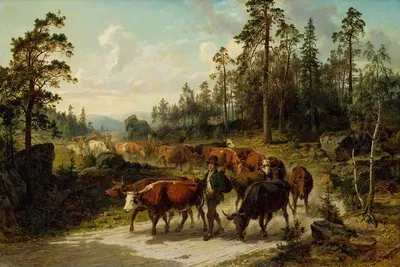 Гонка скота в Смоланде by Нильс Андрессон, 1863 — digital art print download