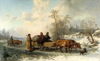 Крестьяне из Сорунды по пути в Стокгольм by Нильс Андрессон, 1862 — digital art print download